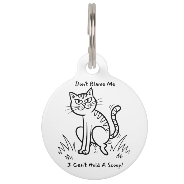 Médaillon Pour Animaux Chat Drôle 'Ne Peut Pas Tenir Une Pelle' Humour su (Devant)