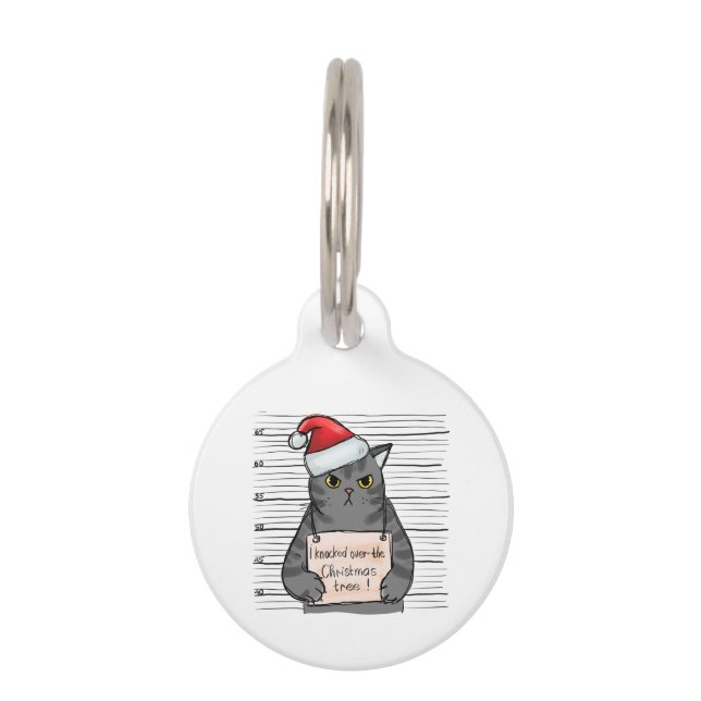 Médaillon Pour Animaux Chat Drôle Que J'Ai Touché Sur L'Arbre De Noël (Devant)
