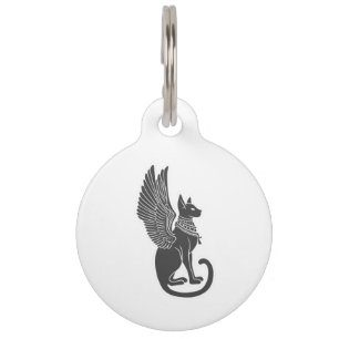 Médaillon Pour Animaux Chat égyptien avec ailes - Choisir la couleur du d