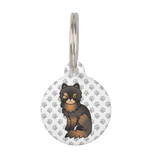 Médaillon Pour Animaux Chat Persan Tortie Point Illustration de Dessin An