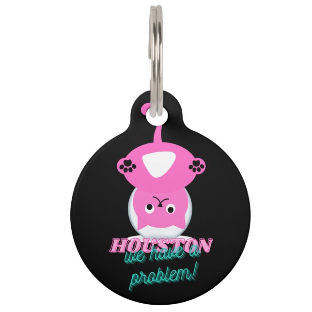 Médaillon Pour Animaux Chat Rose Cute Coincé Dans La Pêche (Devant)