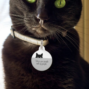 Médaillon Pour Animaux Chat Sournois Faites Appeler par Vos Gens