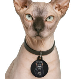 Médaillon Pour Animaux Chat Sphynx Faucheuse Personnalisée Drôle