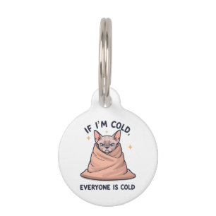 Médaillon Pour Animaux Chat Sphynx Grincheux Art Cartoonique Humour Froid