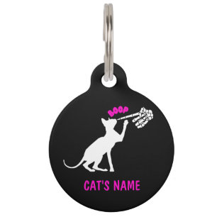 Médaillon Pour Animaux Chat Sphynx Personnalisé Squelette Nose Boop