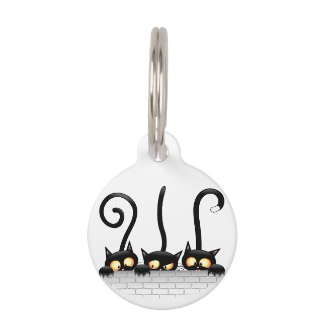 Médaillon Pour Animaux Chats Naughty, Playful et drôle de personnages (Devant)