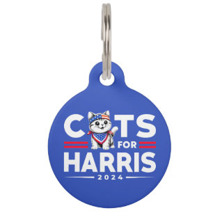 Médaillon Pour Animaux Chats pour l'élection Harris 2024
