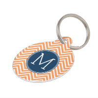 Chevrons de marine et d'orange avec Monogramme per