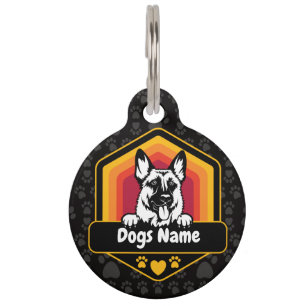 Médaillon Pour Animaux Chien berger allemand Vintage personnalisé
