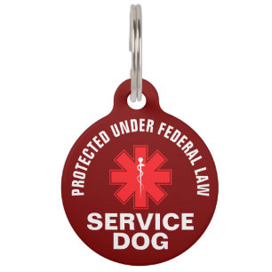Médaillon Pour Animaux Chien d'assistance personnalisé