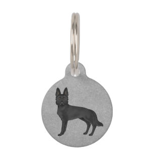 Médaillon Pour Animaux Chien de berger allemand noir debout gris