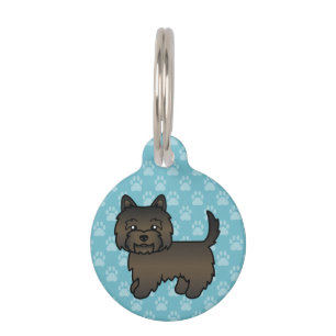 Médaillon Pour Animaux Chien de dessin animé Cairn Terrier Bringé foncé