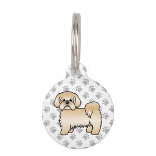 Médaillon Pour Animaux Chien de dessin animé mignon Shih Tzu doré & infos