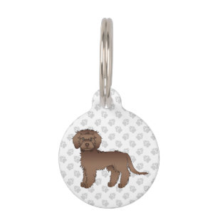 Médaillon Pour Animaux Chien de dessin animé Mini Goldendoodle au chocola
