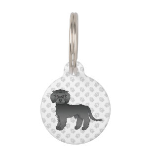 Médaillon Pour Animaux Chien de dessin animé Mini Goldendoodle noir debou