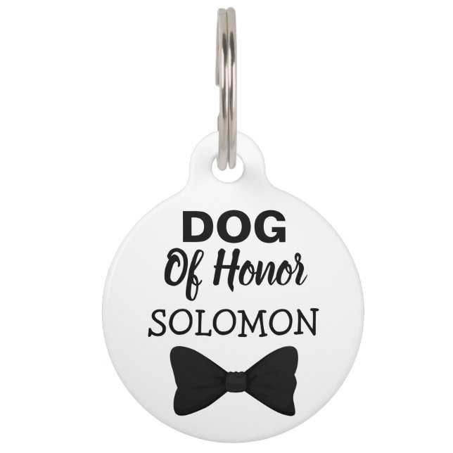 Médaillon Pour Animaux Chien d'honneur animal de compagnie mariage black  (Devant)