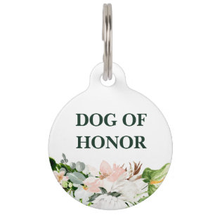 Médaillon Pour Animaux Chien d'honneur   Chien floral en Mariage