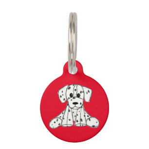 Médaillon Pour Animaux Chien en dalmate dessin simple noir