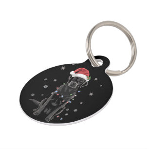 Médaillon Pour Animaux Chien en pyjama avec lumières de sapin de Noël Lab