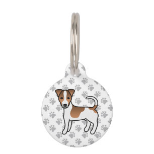 Médaillon Pour Animaux Chien Jack Russell Terrier à poil lisse blanc et f