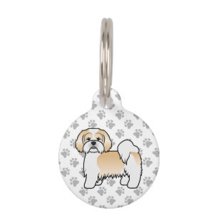 Médaillon Pour Animaux Chien Lhassa Apso doré et blanc & infos sur les an