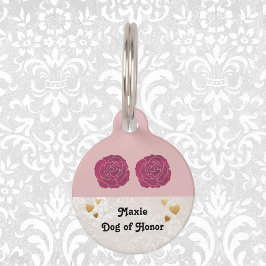 Médaillon Pour Animaux Chien mariage d'honneur Coeurs Faux Lace