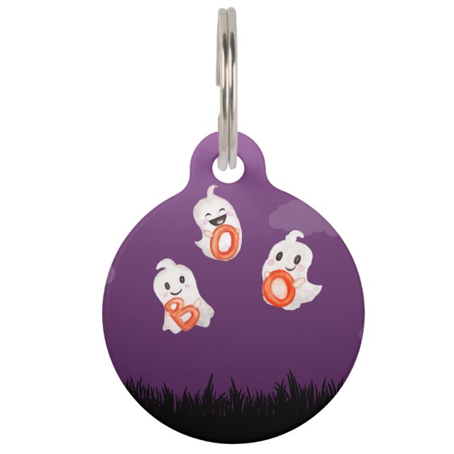 Médaillon Pour Animaux Chien mignon / chat personnalisé en costume Hallow (Dos)