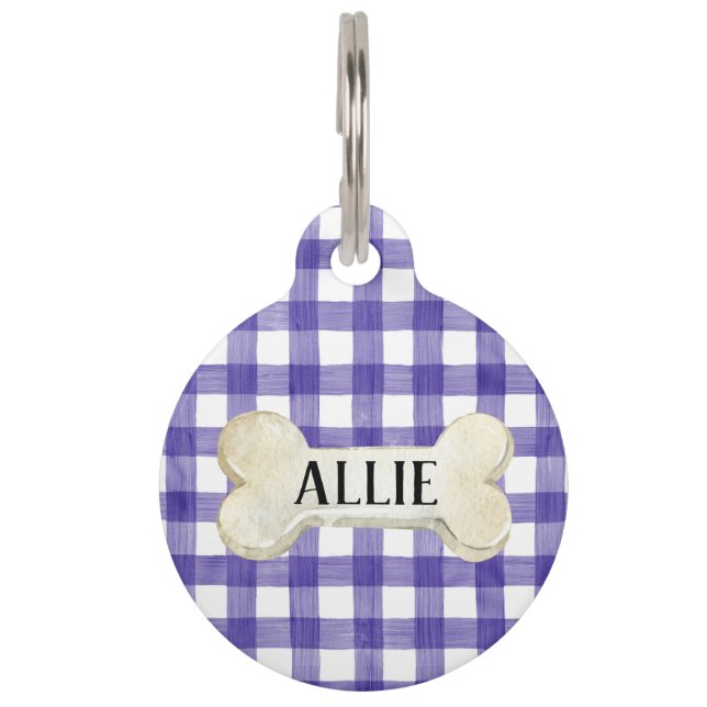 Médaillon Pour Animaux Chien perso personnalisé à la chair mauve (Devant)
