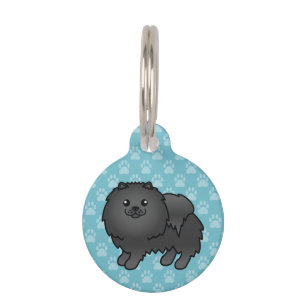 Médaillon Pour Animaux Chien Poméranien Dessin Animé Noir Et Infos Sur Le