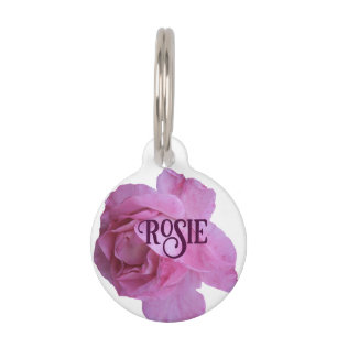 Médaillon Pour Animaux Chien Rosie personnalisable nom de chat rose rose
