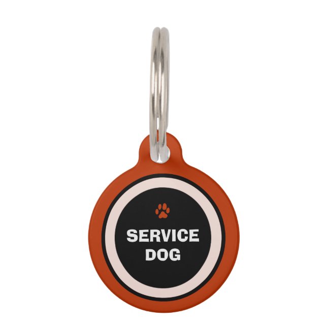 Médaillon Pour Animaux Chien rouge et Noir d'étiquette d'identification (Devant)