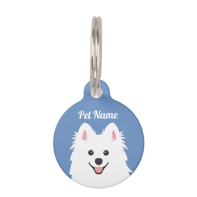 Médaillon Pour Animaux Chien Spitz Japonais Personnalisable (Devant)