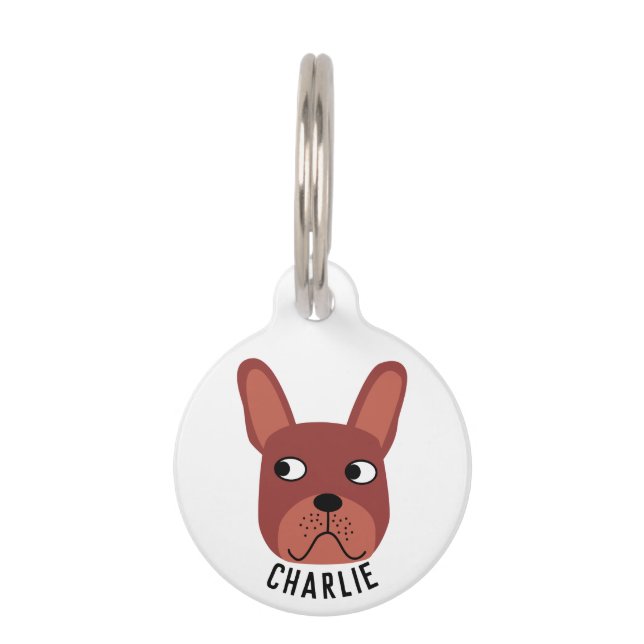 Médaillon Pour Animaux Chien-taureau français au chocolat (Devant)
