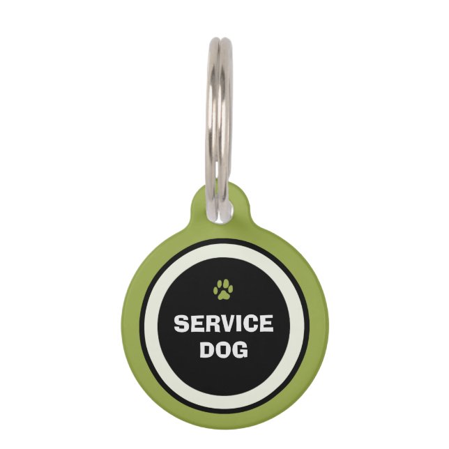 Médaillon Pour Animaux Chien vert et Noir d'étiquette d'identification de (Devant)