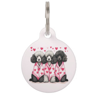 Médaillon Pour Animaux Chiens Caniches Standards pour la Saint-Valentin