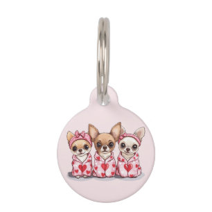 Médaillon Pour Animaux Chiens de Chihuahua de la Saint-Valentin