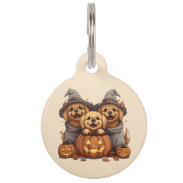 Médaillon Pour Animaux Chiens de l'Halloween Golden Retriever Jack-o'-lan