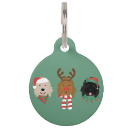 Médaillon Pour Animaux Chiens de Noël Goldendoodle