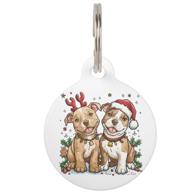 Médaillon Pour Animaux Chiens taureaux de Noël Pit (Devant)