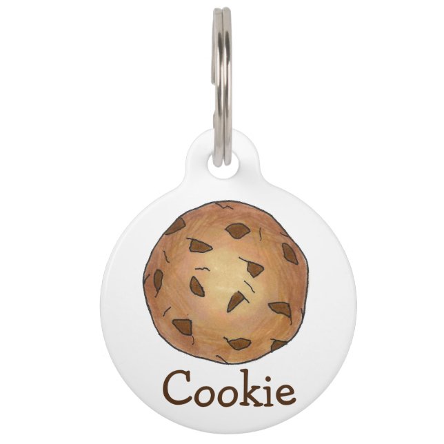 Médaillon Pour Animaux Chocolat Chip Cookie Produits de boulangerie perso (Devant)