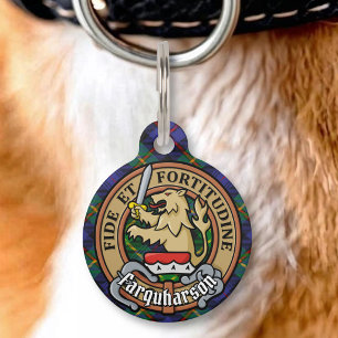 Médaillon Pour Animaux Cimier du clan Farquharson sur tartan