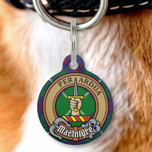 Médaillon Pour Animaux Cimier du clan MacIntyre sur tartan