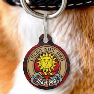 Médaillon Pour Animaux Cimier du clan MacLeod de Raasay sur tartan