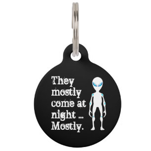 Médaillon Pour Animaux Citation d'alien noir blanc mignon