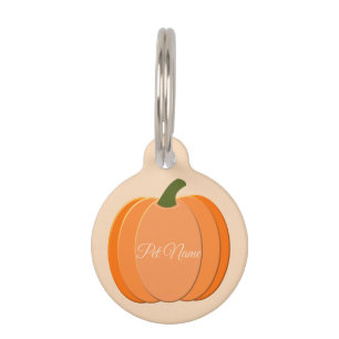 Médaillon Pour Animaux Citrouille orange mignonne personnalisée neutre po
