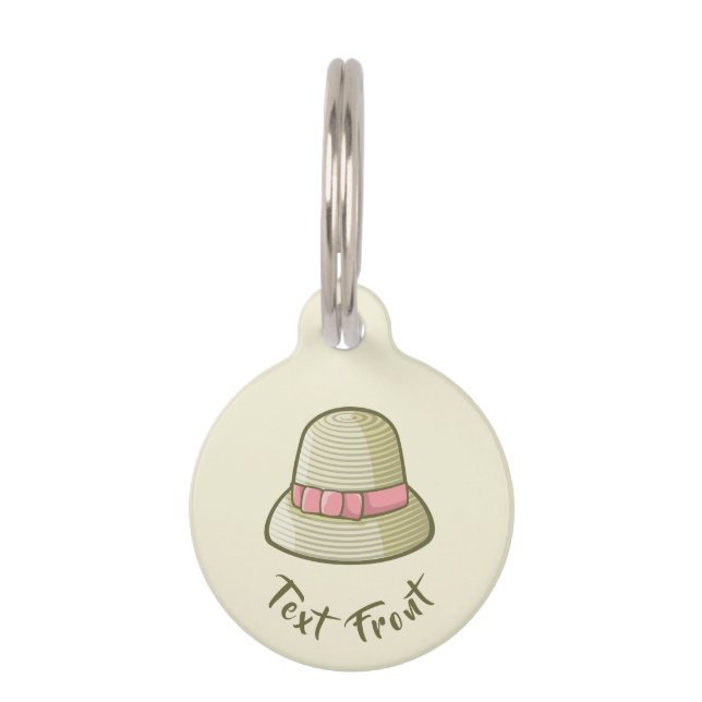 Médaillon Pour Animaux Cloche Casquette jaune (Devant)