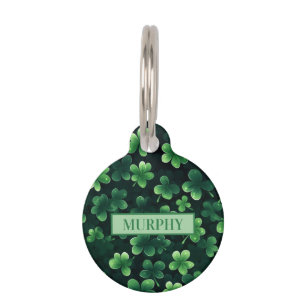 Médaillon Pour Animaux Clover à quatre feuilles Shamrock