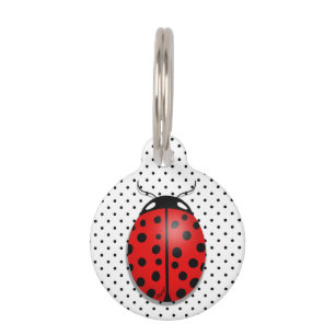 Médaillon Pour Animaux Coccinelles en rouge