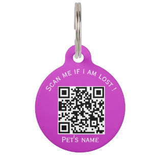 Médaillon Pour Animaux Code animal qr animal perdu animal rose ID tag
