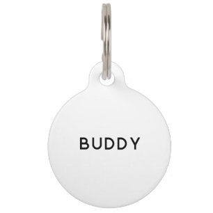 Médaillon Pour Animaux Code QR blanc simple